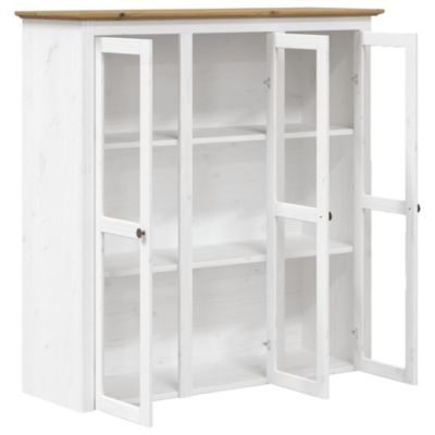 Buffet BODO blanc et marron 115,5x43x200,5cm bois massif de pin vidaXL