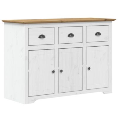 Buffet BODO blanc et marron 115,5x43x200,5cm bois massif de pin vidaXL