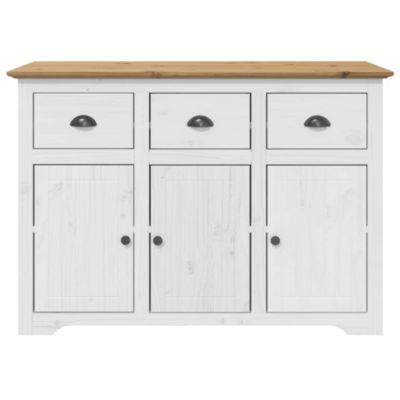 Buffet BODO blanc et marron 115,5x43x200,5cm bois massif de pin vidaXL