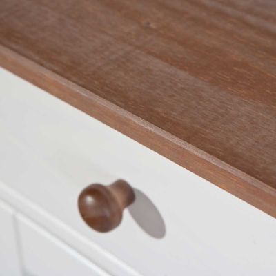 Buffet Bois 3 Portes "Takao" 130cm Blanc & Naturel