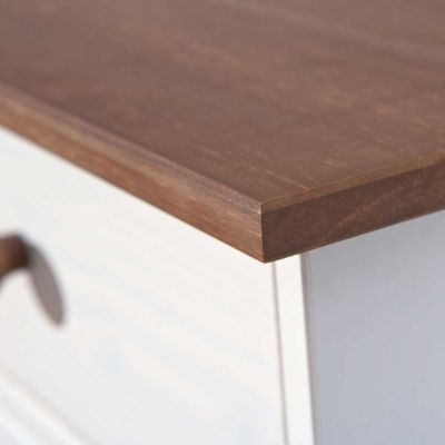 Buffet Bois 3 Portes "Takao" 130cm Blanc & Naturel