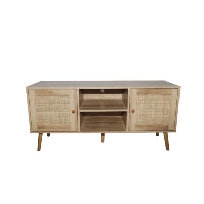 Buffet Cange avec portes effet cannage et 2 niches 120 cm