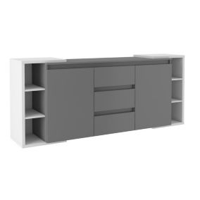 Buffet CANNES 196 cm Gris Anthracite