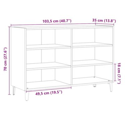 Buffet chêne artisanal 103,5x35x70 cm bois d'ingénierie vidaXL