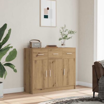 Buffet chêne artisanal 91x28x75 cm bois d'ingénierie vidaXL