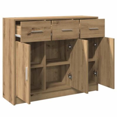 Buffet chêne artisanal 91x28x75 cm bois d'ingénierie vidaXL