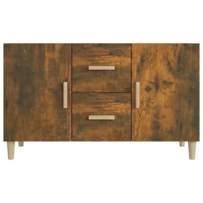 Buffet Chêne Fumé 100X36X60 Cm Bois D'ingénierie