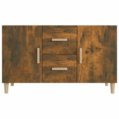 Buffet Chêne Fumé 100X36X60 Cm Bois D'ingénierie