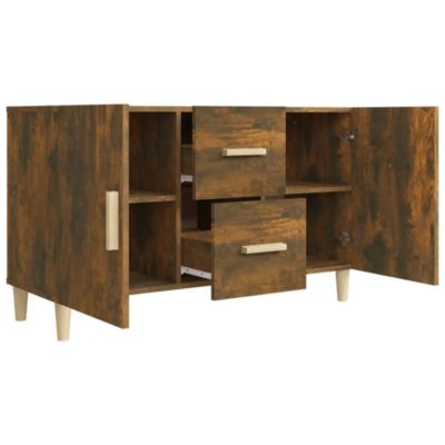 Buffet Chêne Fumé 100X36X60 Cm Bois D'ingénierie