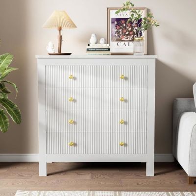Buffet, commode avec trois grands tiroirs et deux petits tiroirs, poignées dorées, buffet/meuble à chaussures/coiffeuse