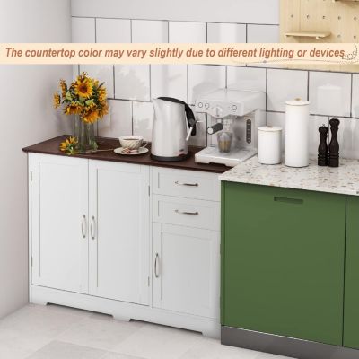 Buffet de Cuisine Armoire de Rangement avec 2 Placards à Portes 2 Tiroirs étagère Réglable