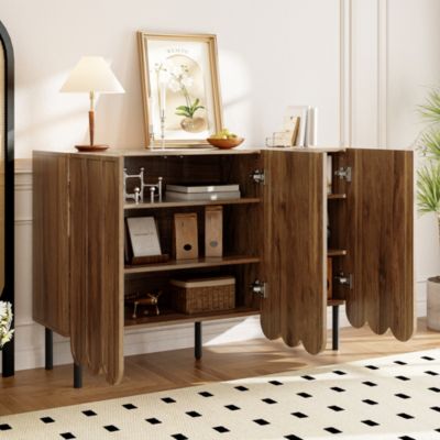 Buffet de Rangement Moderne - design Bicolore Bois et Blanc - MDF ...