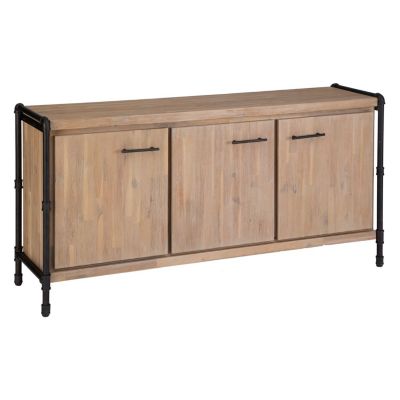 Buffet design bois et métal industriel Siam - L. 160 x H. 80 cm - Noir