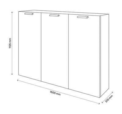 Buffet effet chêne 9 cases 3 portes GoodHome Atomia H. 112,5 x L. 150 x P. 37 cm
