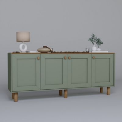 Buffet en bois "Bohem"  180 x 40 x 75 cm  Vert