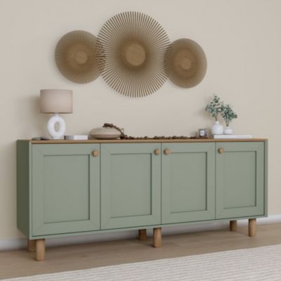 Buffet en bois "Bohem"  180 x 40 x 75 cm  Vert
