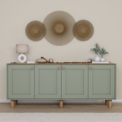 Buffet en bois "Bohem"  180 x 40 x 75 cm  Vert