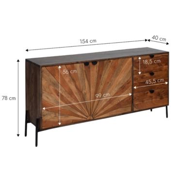 Buffet en bois d'acacia Elvira