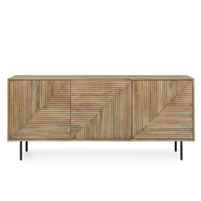 Buffet en bois de manguier 3 portes et pieds métal noir L180  - MANAUS