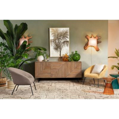 Buffet en bois de manguier 3 portes et pieds métal noir L180  - MANAUS