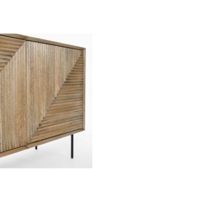 Buffet en bois de manguier 3 portes et pieds métal noir L180  - MANAUS