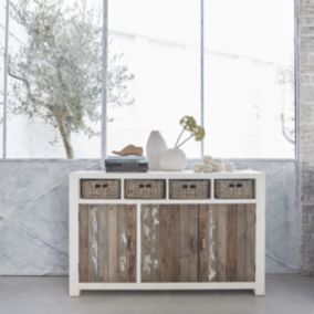 Buffet en bois recyclé massif 143 cm