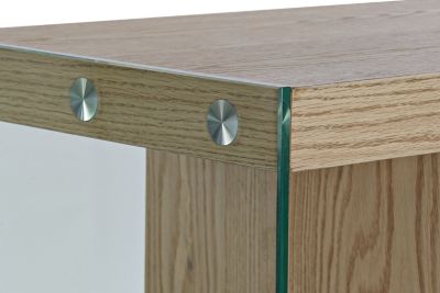 Buffet en MDF et verre 160 x 45 x 80 cm, brun clair