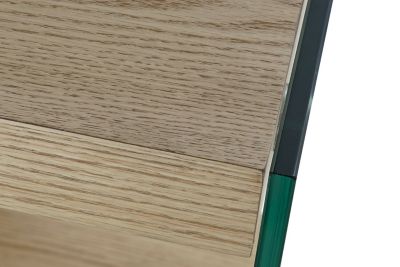 Buffet en MDF et verre 160 x 45 x 80 cm, brun clair