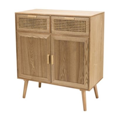 Buffet en pin couleur naturelle 2 tiroirs 2 portes cannage