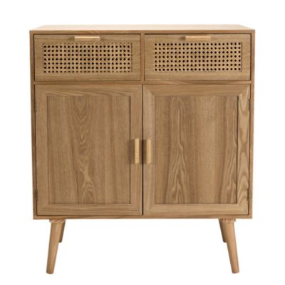 Buffet en pin couleur naturelle 2 tiroirs 2 portes cannage