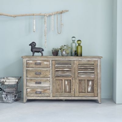 Buffet en pin recyclé massif 140 cm Berah Getah Victor | Castorama