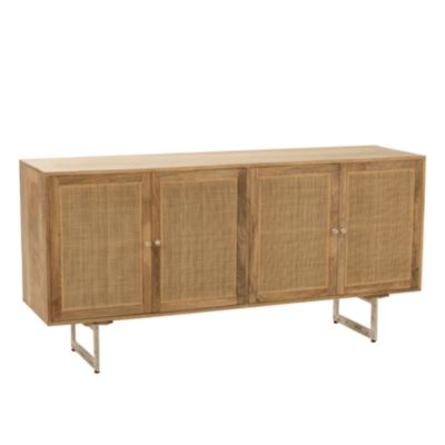 Buffet en rotin et bois de manguier naturel (170x80 cm - Naturel)