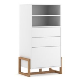 Buffet Haut 1 porte 2 tiroirs 2 niches L63 cm - Oslo