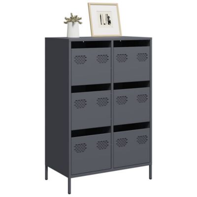 Buffet haut anthracite 68x39x101,5 cm acier vidaXL