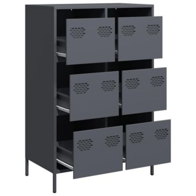 Buffet haut anthracite 68x39x101,5 cm acier vidaXL
