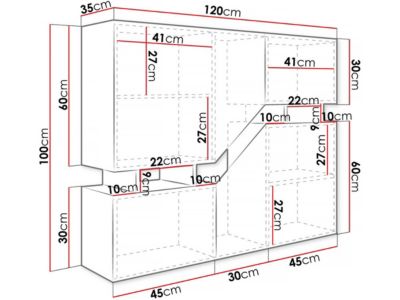 Buffet Haut "Ceelias"120 x 35 x 100 cm  GrisMarron