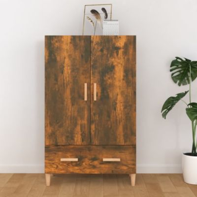Buffet haut Chêne fumé 70x31x115 cm Bois d'ingénierie vidaXL