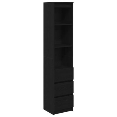 Buffet haut chêne noir 37,5x35x180 cm bois d'ingénierie vidaXL