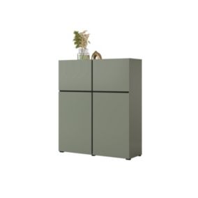 Buffet haut coloris vert sauge L120xH140xP40 collection HAVANA. Bahut  haut design avec 4 portes.