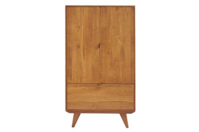 Buffet haut rétro en bois 2 portes 1 tiroir L80 H140 bronze - MALLET