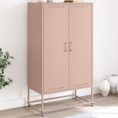 Buffet haut rose 68,5x38,5x123,5 cm acier vidaXL