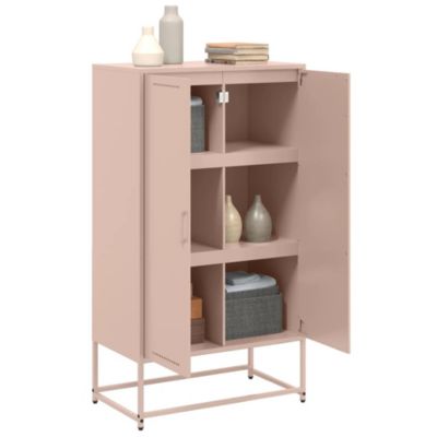 Buffet haut rose 68,5x38,5x123,5 cm acier vidaXL