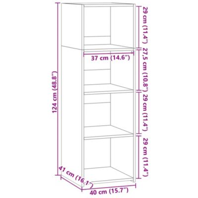 Buffet haut sonoma gris 40x41x124 cm bois d'ingénierie vidaXL