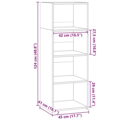 Buffet haut sonoma gris 45x41x124 cm bois d'ingénierie vidaXL