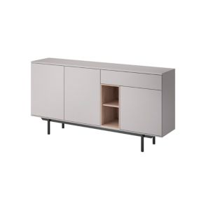 Buffet INOX gris 175 x 89 cm 3 portes