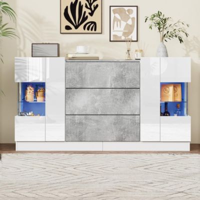 Buffet Blanc Laqu Led