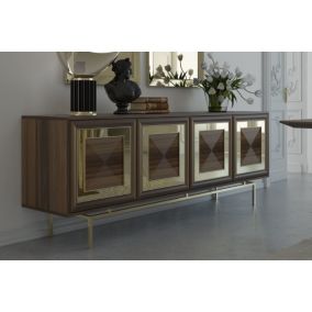 Buffet LUXEMBURG 4 portes 220 cm marron