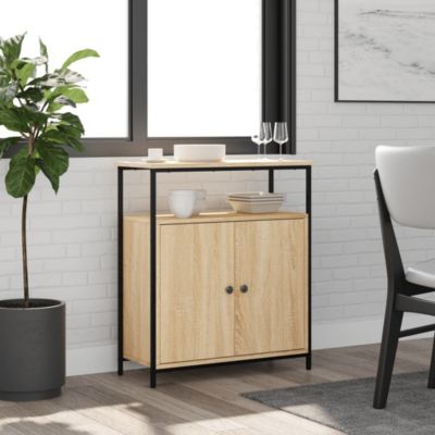 Buffet-Meuble de rangement Chêne Sonoma 70x30x80 cm Bois d'ingénierie ...