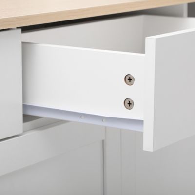 Buffet moderne 160x37x75 cm, meuble de rangement pour salon, quatre portes et trois tiroirs, meuble de cuisine, blanc