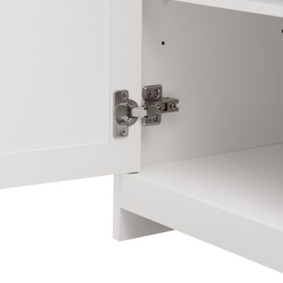 Buffet moderne 160x37x75 cm, meuble de rangement pour salon, quatre portes et trois tiroirs, meuble de cuisine, blanc
